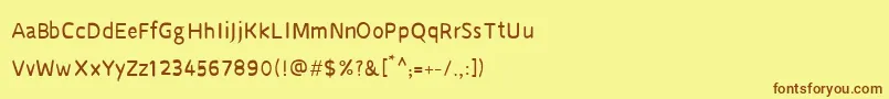 Шрифт CruSarawut57 – коричневые шрифты на жёлтом фоне