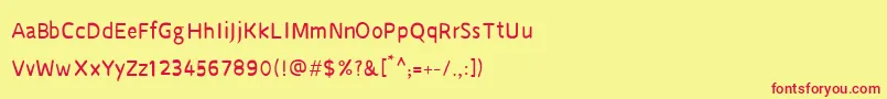 Czcionka CruSarawut57 – czerwone czcionki na żółtym tle