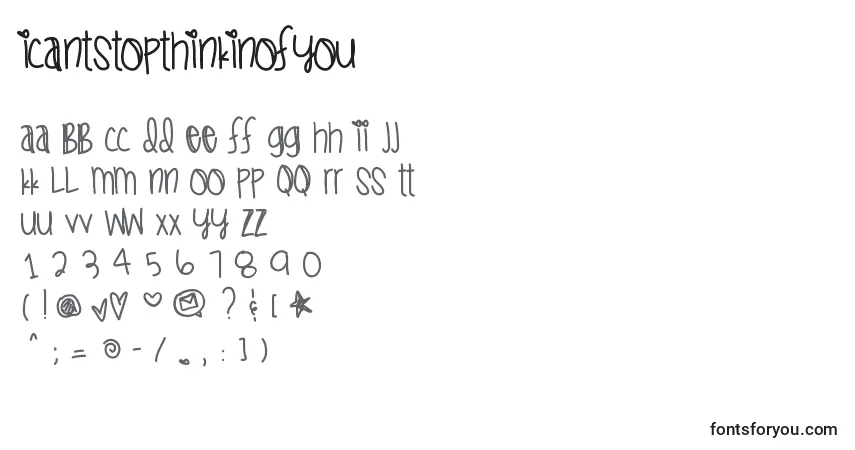 Icantstopthinkinofyou Font – alphabet, numbers, special characters