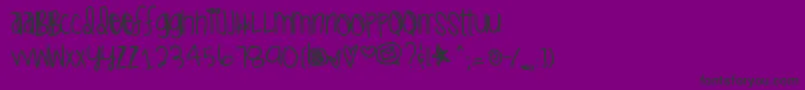 Icantstopthinkinofyou-Schriftart – Schwarze Schriften auf violettem Hintergrund