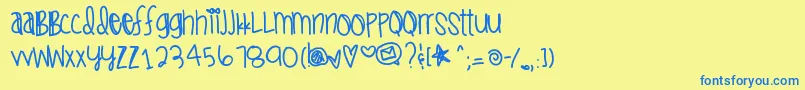 Icantstopthinkinofyou Font – Blue Fonts on Yellow Background