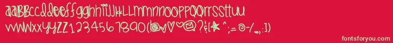 Icantstopthinkinofyou Font – Green Fonts on Red Background