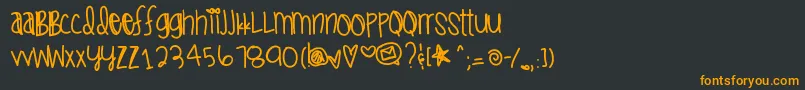 Icantstopthinkinofyou Font – Orange Fonts on Black Background