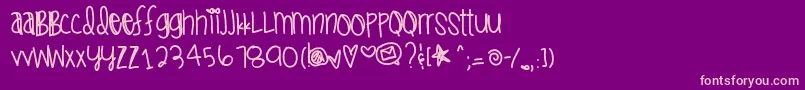 Icantstopthinkinofyou Font – Pink Fonts on Purple Background