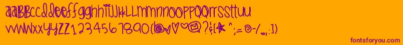 Icantstopthinkinofyou Font – Purple Fonts on Orange Background