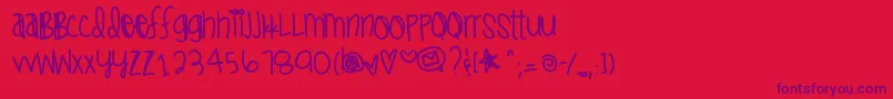Icantstopthinkinofyou Font – Purple Fonts on Red Background