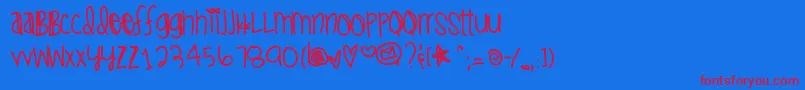 Icantstopthinkinofyou Font – Red Fonts on Blue Background