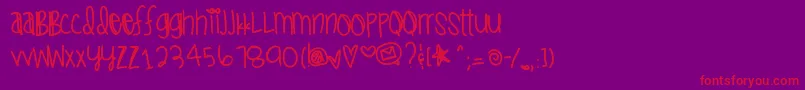 Icantstopthinkinofyou Font – Red Fonts on Purple Background