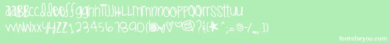 Icantstopthinkinofyou Font – White Fonts on Green Background
