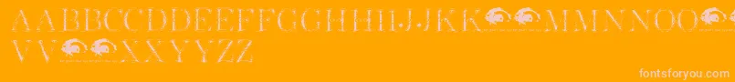 Шрифт ShottyTransfertrial – розовые шрифты на оранжевом фоне