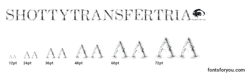 Размеры шрифта ShottyTransfertrial