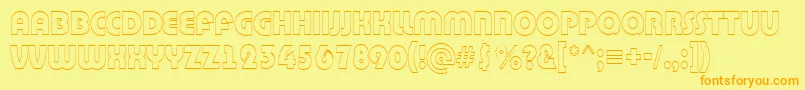 Bighaustitul3DRegular Font – Orange Fonts on Yellow Background