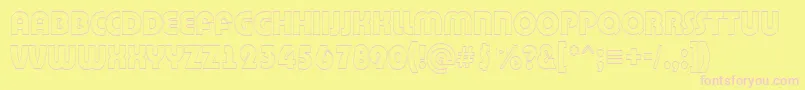 Bighaustitul3DRegular Font – Pink Fonts on Yellow Background