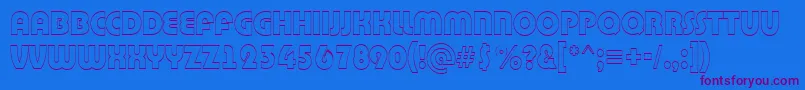 Bighaustitul3DRegular-Schriftart – Violette Schriften auf blauem Hintergrund