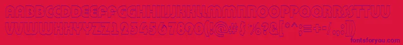 Bighaustitul3DRegular-Schriftart – Violette Schriften auf rotem Hintergrund