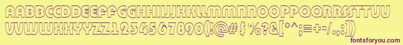 Bighaustitul3DRegular Font – Purple Fonts on Yellow Background