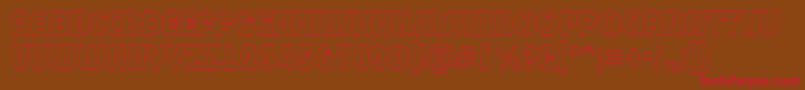 Bighaustitul3DRegular Font – Red Fonts on Brown Background