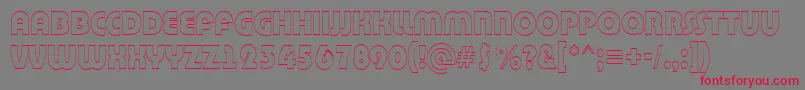 フォントBighaustitul3DRegular – 赤い文字の灰色の背景