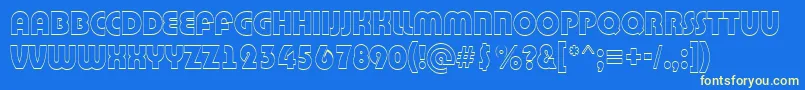 Bighaustitul3DRegular-Schriftart – Gelbe Schriften auf blauem Hintergrund