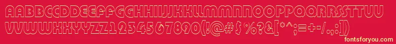 Bighaustitul3DRegular Font – Yellow Fonts on Red Background