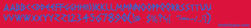 Dsgreece Font – Blue Fonts on Red Background