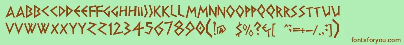 Dsgreece Font – Brown Fonts on Green Background