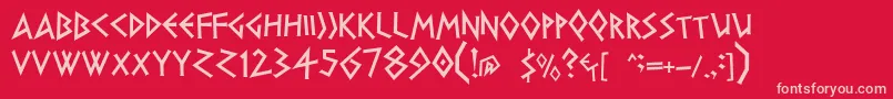Dsgreece Font – Pink Fonts on Red Background