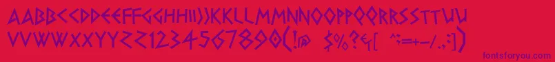 Dsgreece Font – Purple Fonts on Red Background