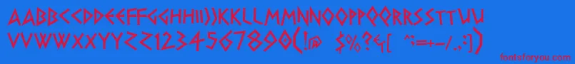 Dsgreece Font – Red Fonts on Blue Background