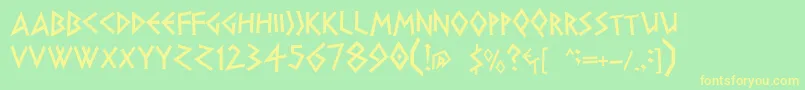 Dsgreece Font – Yellow Fonts on Green Background