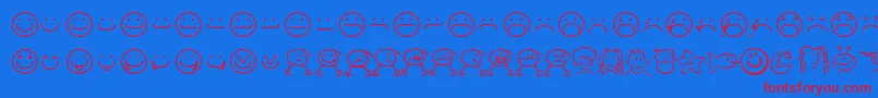 Smilf ffy Font – Red Fonts on Blue Background