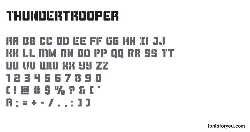 Schriftart Thundertrooper – Alphabet, Zahlen, spezielle Symbole