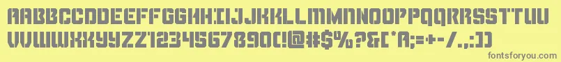 Weitere Informationen zur Thundertrooper-Schriftart Thundertrooper-Schriftart – Graue Schriften auf gelbem Hintergrund