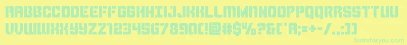 Thundertrooper Font – Green Fonts on Yellow Background