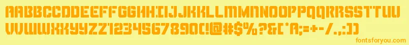 Thundertrooper Font – Orange Fonts on Yellow Background