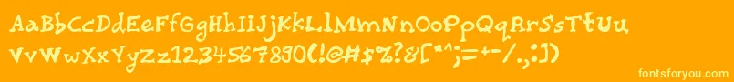 Chairg ffy Font – Yellow Fonts on Orange Background