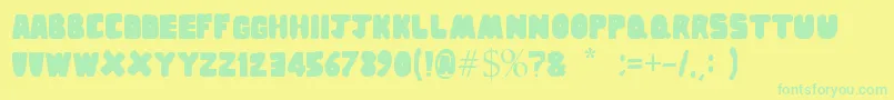 Sponge Font – Green Fonts on Yellow Background