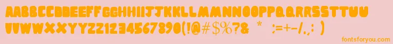 Sponge Font – Orange Fonts on Pink Background