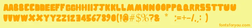 Sponge Font – Orange Fonts on Yellow Background