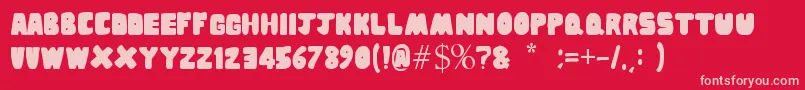 Sponge Font – Pink Fonts on Red Background
