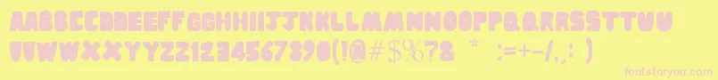 Sponge Font – Pink Fonts on Yellow Background