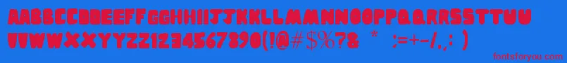 Sponge Font – Red Fonts on Blue Background