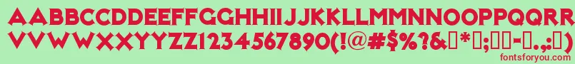 Notmk Font – Red Fonts on Green Background