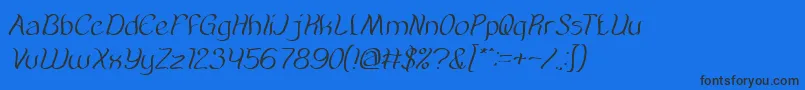 AmazingSymphonyItalic Font – Black Fonts on Blue Background