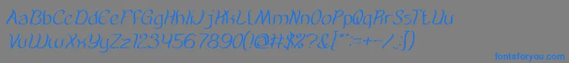 AmazingSymphonyItalic-Schriftart – Blaue Schriften auf grauem Hintergrund