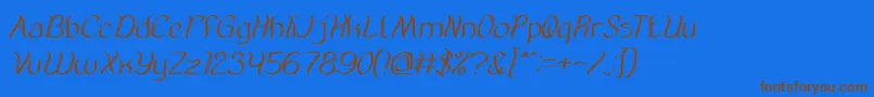 AmazingSymphonyItalic Font – Brown Fonts on Blue Background