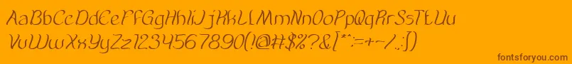 AmazingSymphonyItalic Font – Brown Fonts on Orange Background