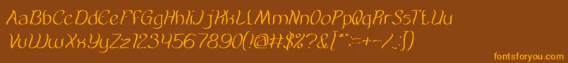 AmazingSymphonyItalic Font – Orange Fonts on Brown Background