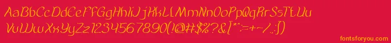 フォントAmazingSymphonyItalic – 赤い背景にオレンジの文字