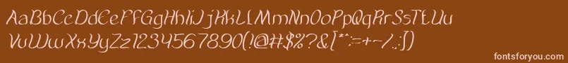 AmazingSymphonyItalic Font – Pink Fonts on Brown Background